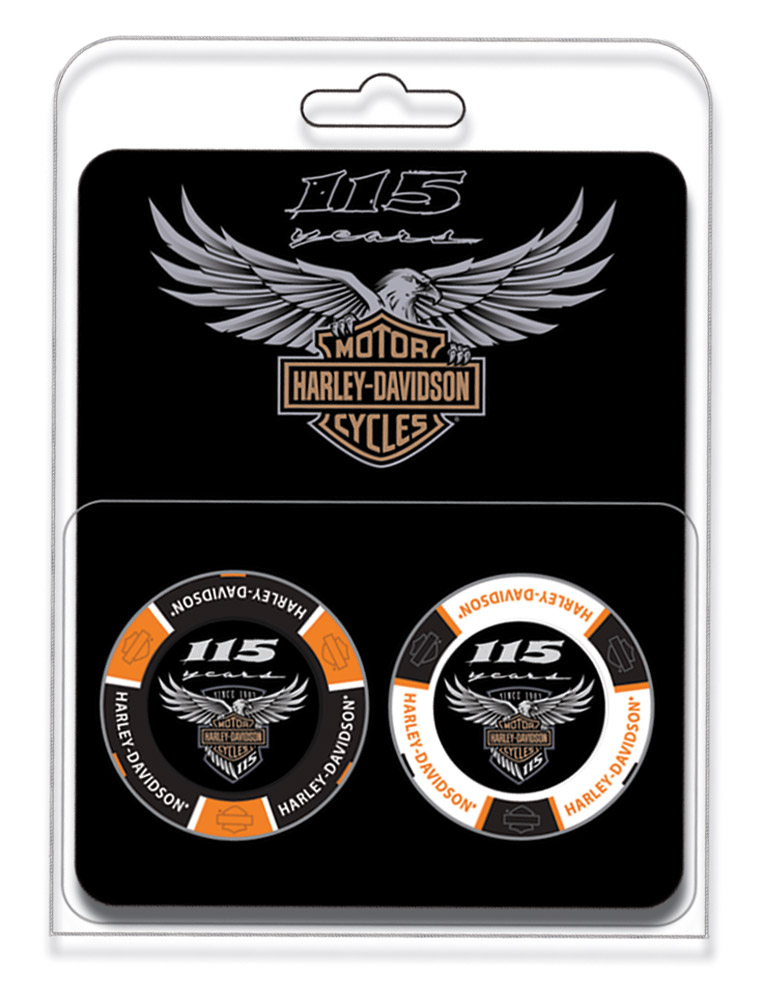 Harley-Davidson 115th Anniversary Collector 2pc Poker Chips Limited Edition