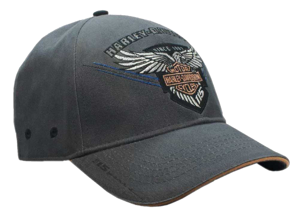 Harley-Davidson Men's Embroidered 115th Anniversary Eagle Baseball Cap