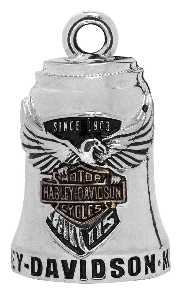 Harley-Davidson Sculpted 115th Anniversary Ride Bell, Silver Finish.