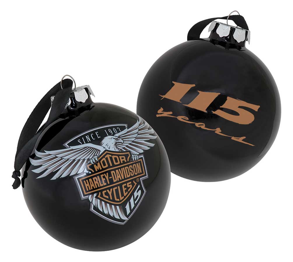 Harley-Davidson 115th Anniversary Limited Edition Glass Ball Ornament 