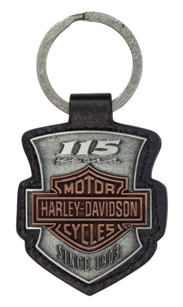 Harley-Davidson 115th Anniversary 2D Die Struck Keychain, Antique Finish.