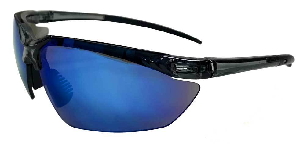 Redline Motorcycle Unisex Riding Sunglasses, Black Frame & Blue Lenses